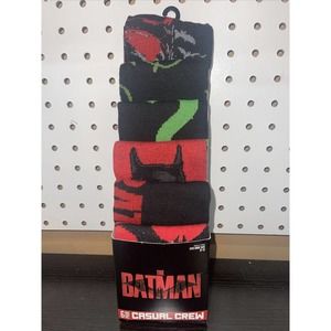 The Batman Mens Casual Crew Socks 6 Pack NWT New Shoe Size 8 -12 Unisex DC